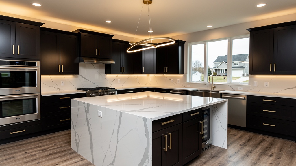 Resin marble finish kitchen countertop Houston TX