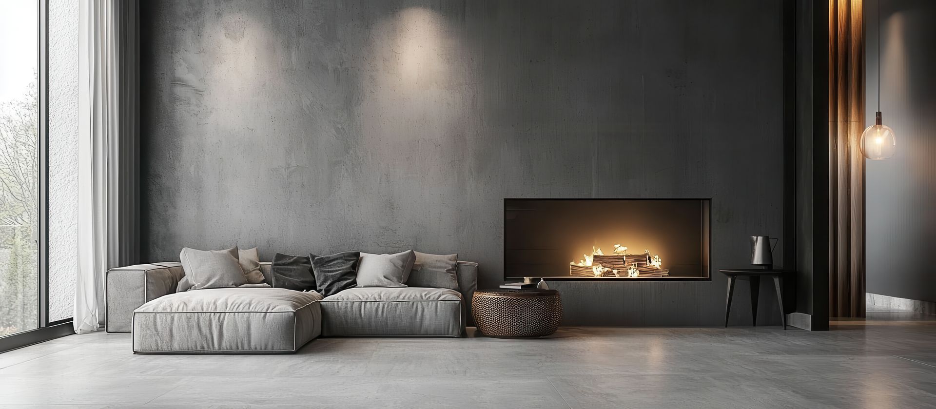 Venetian plaster accent wall luxury home Houston TX